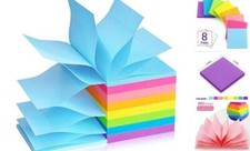 Pop Up Sticky Notes 3x3 Self-Stick Notes 8 Bright Multi Colors Pop Up 8 Pads