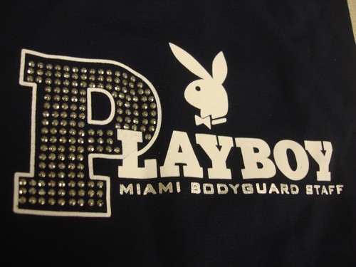 PLAYBOY JEANS MIAMI BODYGUARD STAFF NAVY LONG SHIRT SIZES S thru XL RARE NEW - Picture 10 of 11