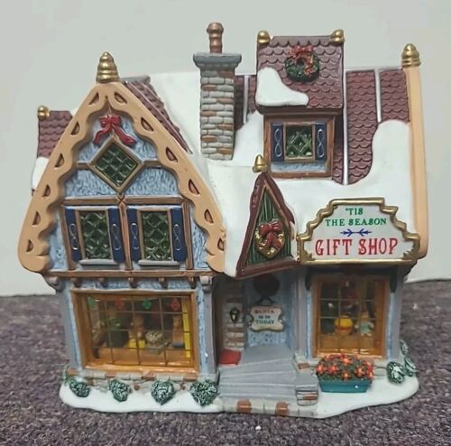 Lemax Caddington Village Tis the Season Gift Shop Light Up Christmas Village EUC - Picture 3 of 23