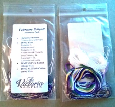 The Victoria Sampler February Bell pull Accessory Thread Pack