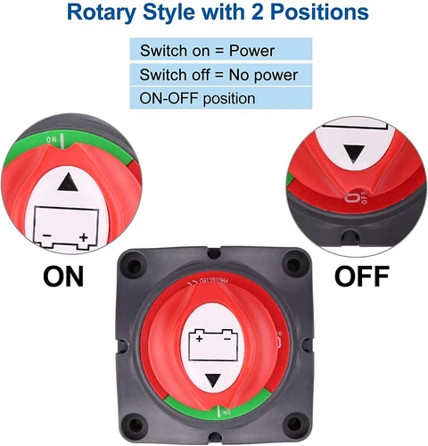 2X Battery Switch Disconnect Isolator Master Power Cut-Off ON/Off For RV ATV Car - Picture 10 of 17