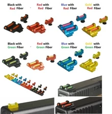 Fiber Optic Front and Rear Sight Set For Glock 17 19 22 23 24 26 27 31 34 35