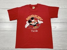 Vtg Mickey Mouse Florida Velva Sheen Kids Youth Shirt Sz L Disney USA 80s