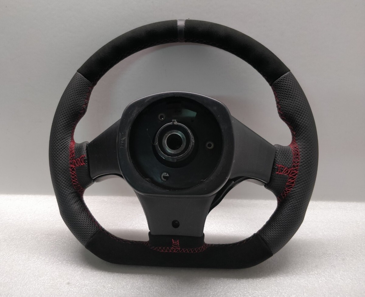 NISSAN 300ZX Z32 STEERING WHEEL FLAT BOTTOM CUSTOM ALCANTARA RED