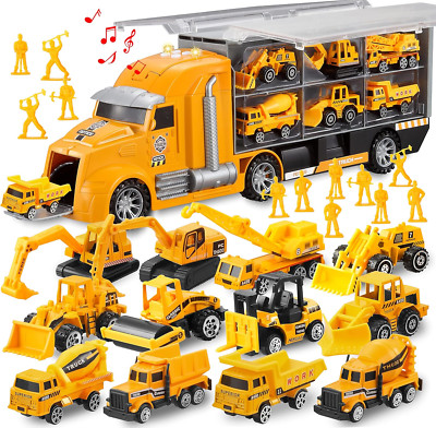 Juego de Vehiculos de Juego de Construccion Fundido a Presion 25 en 1 Vehiculos