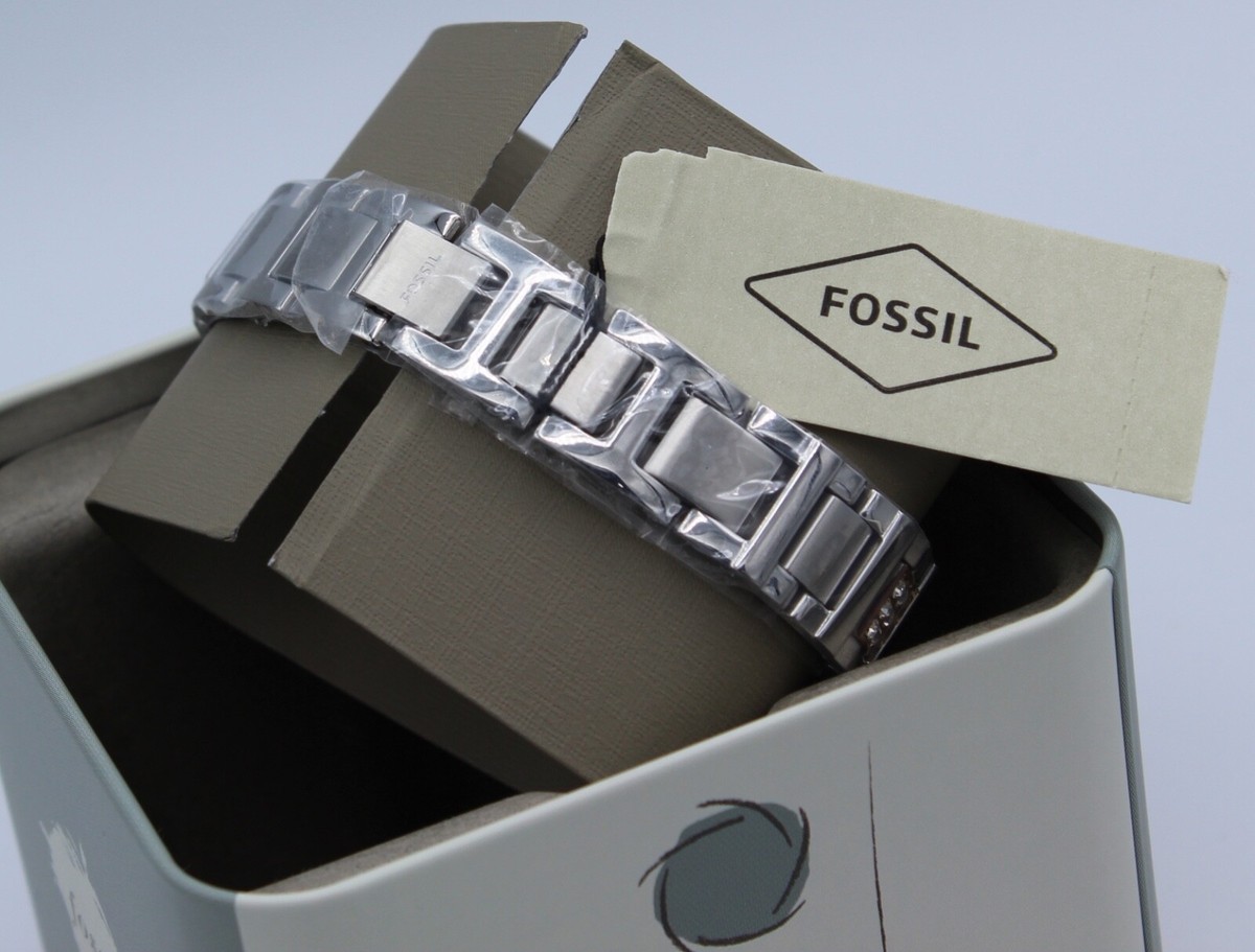 NEW AUTHENTIC FOSSIL KARLI CRYSTALS ROSE GOLD SILVER MOP WOMEN