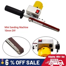 Electric Belt Sander Mini Grinder Machine Hand-held Belt Sander&10 Sanding Belts
