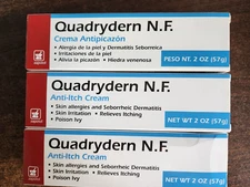 3  QUADRYDERN N.F. ANTI ITCH CREAM SKIN ALLERGIES DERMATITIS 11/26 MADE IN CHINA