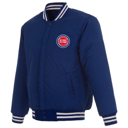 NBA Detroit Pistons JH Design Wollwendejacke mit Patches Logo - Bild 5 von 6