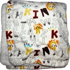 DTU Inc RN: 158870 Beige Alphabet Lion King Letters Baby Blanket Sherpa Cream