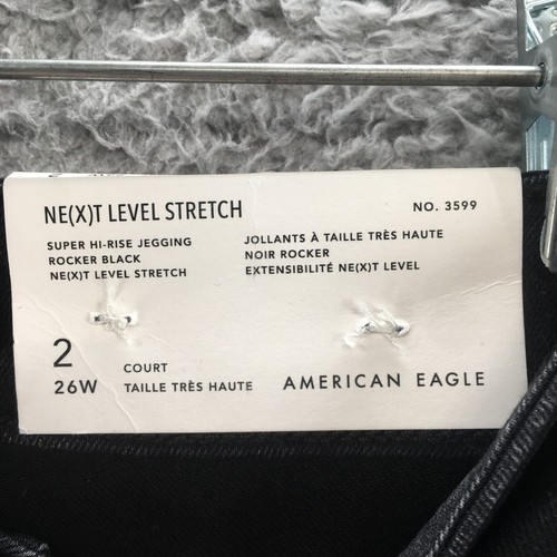 American Eagle Super High Rise Jegging Jeans Womens 2S (actual 26x27) Black NEW - Picture 17 of 24