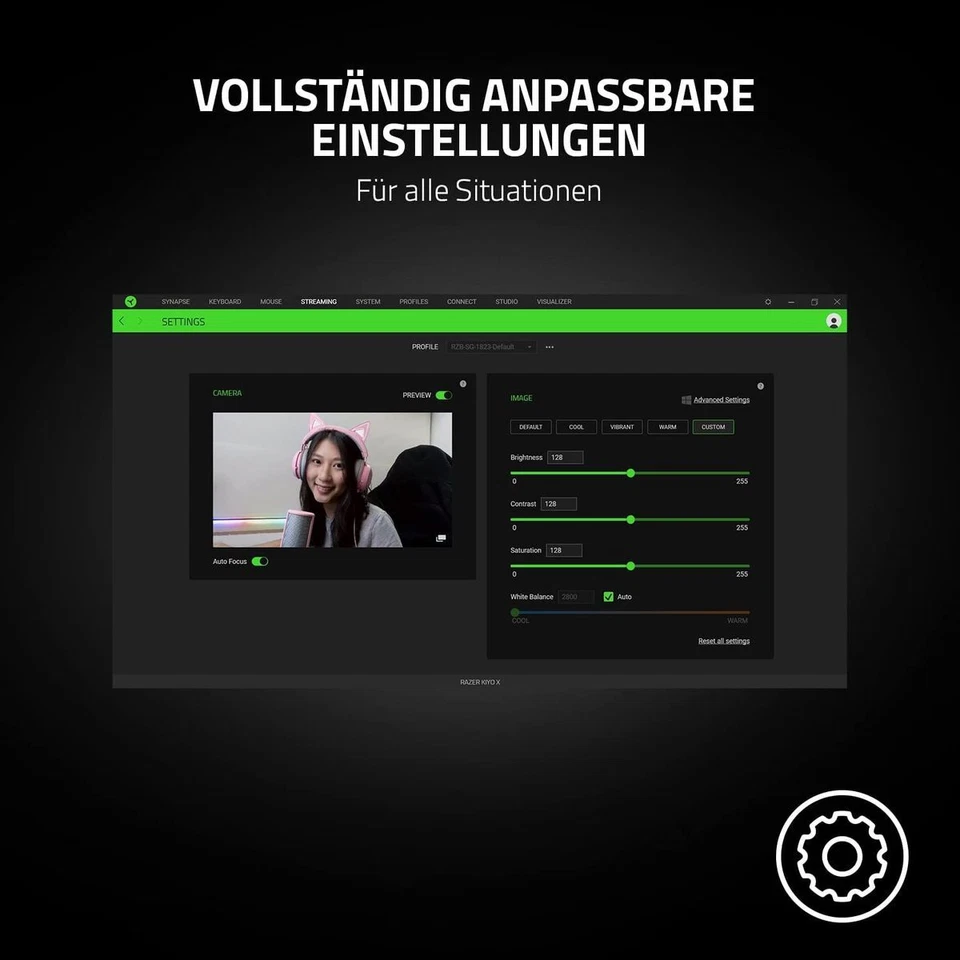 Razer Kiyo X Webcam Streaming Broadcasting Mic. Ringlight 2MP 1080p 30 FPS - Bild 4 von 4