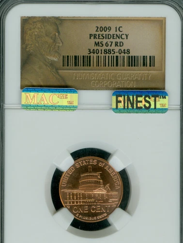 2009 LINCOLN LOGO CENT PRESIDENCY NGC MS67 RD MAC FINEST MAC SPOTLESS .