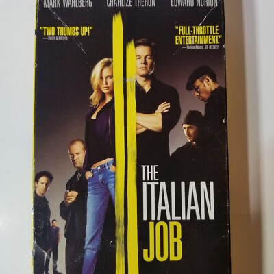 The Italin Job VHS (2003) Donald Sutherland Mark Wahlberg Edward Norton Gold Bar