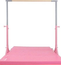 Kids Gymnastics Training Kip Bar with mats pink