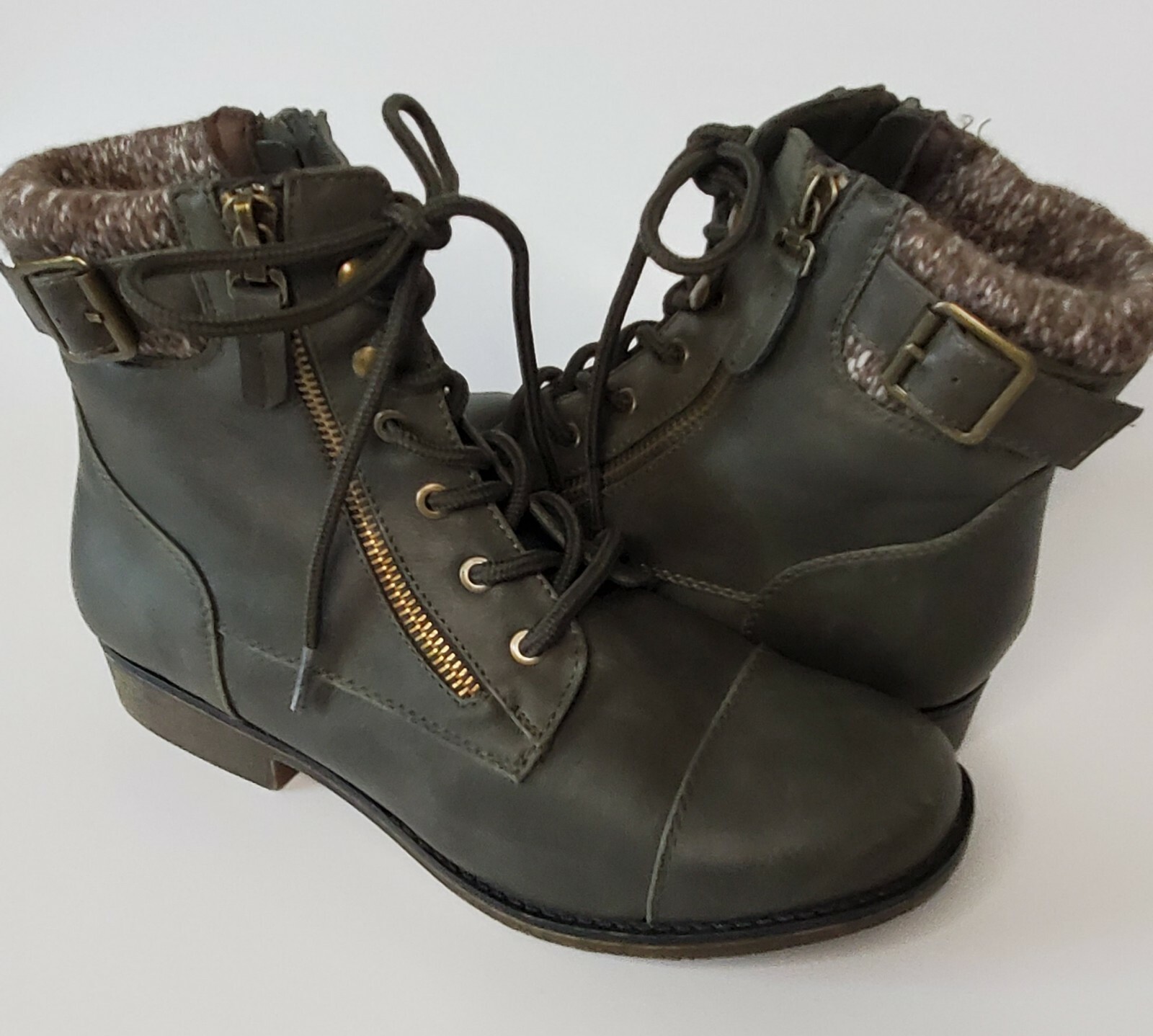 Authentic American Heritage Zip Boots Army Green High… Gem
