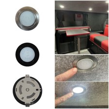 Campervan 12v LED Spotlight, Touch Dimmable 65mm LED VW T6 Black or Silver