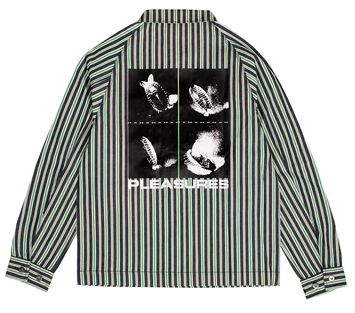 Pleasures striped denim store utility jacket