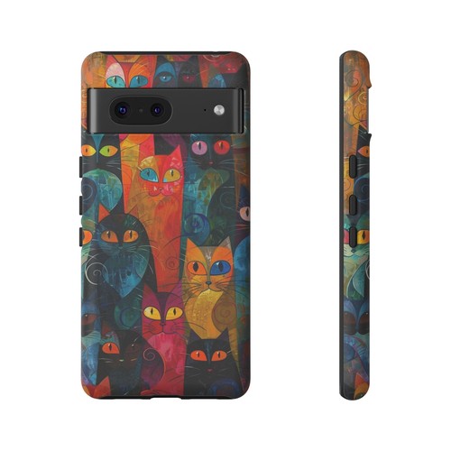 Phone-Ink Google Pixel Tough Cover Case - Abstract Cats Artistic Kitty - 第 36/55 張圖片