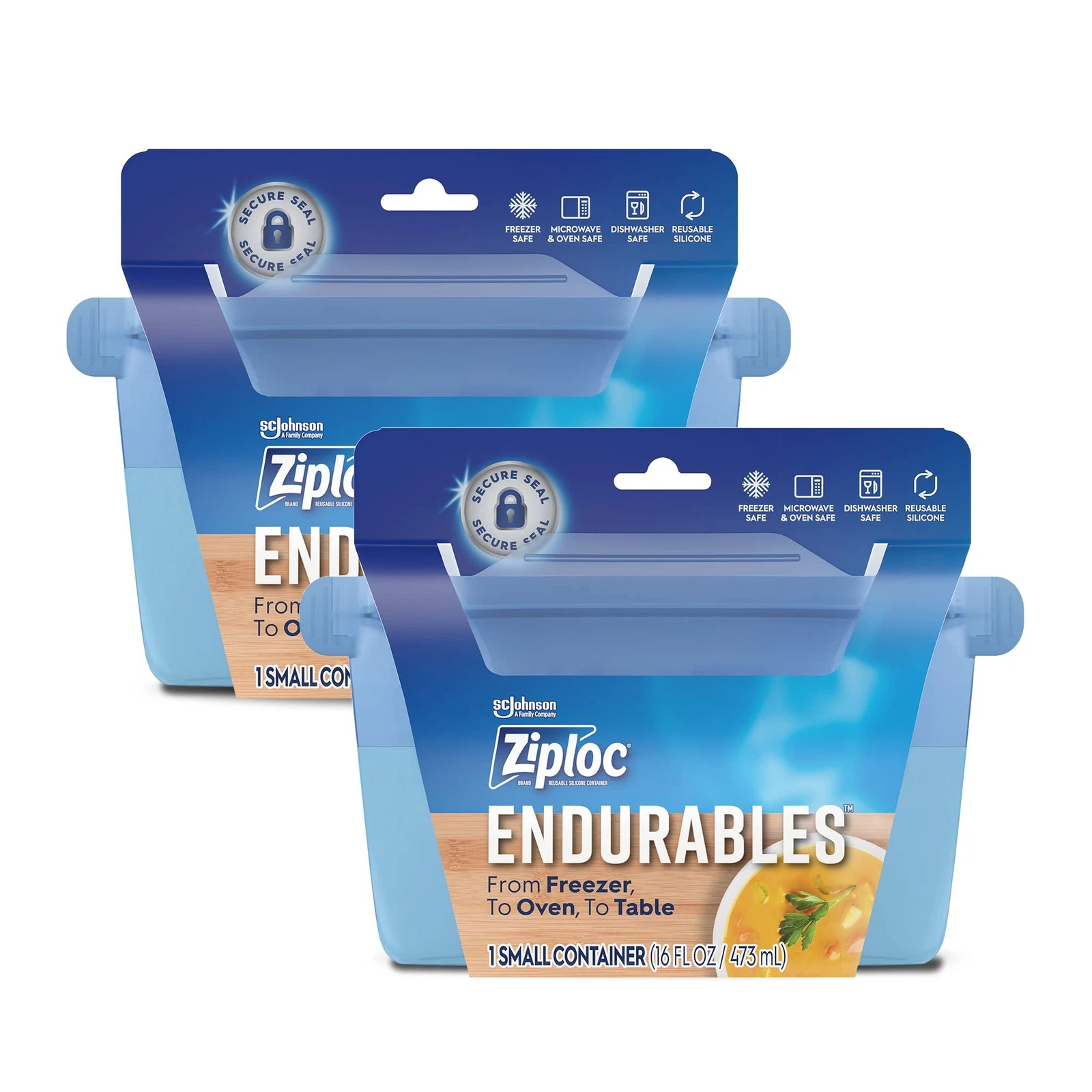Ziploc Endurables Small Container, 2 Cups, Reusable Silicone Bags and Food
Opens in a new window or