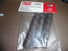 3 - 3 pack PORTER-CABLE 777502203 3/4" X 4-1/2" DRUM SANDING SLEEVE 220 GRIT 12