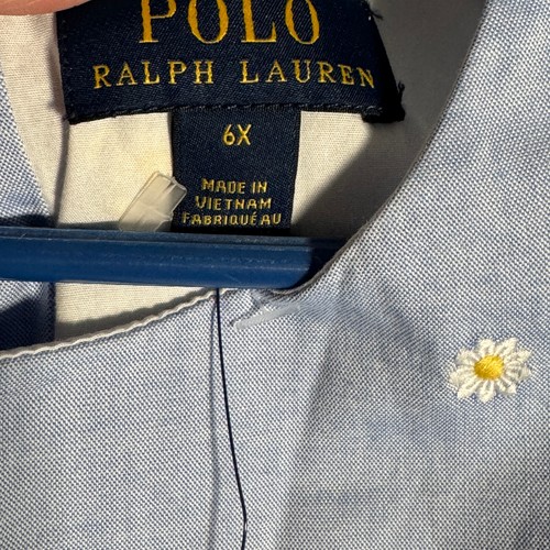 Ralph Lauren Dress Girls 6X Blue Daisy Fit And Flare - Picture 3 of 9