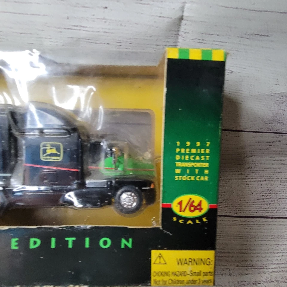 Vtg 1997 premiere 1/64 diecast John deere transporter semi w/stock car #97 Nasca - Image 2 of 4