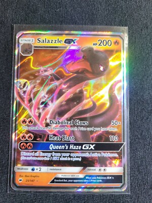 2017 Sun&Moon Bruning Shadows Salazzle GX #25/147 Full Art Ultra Rare