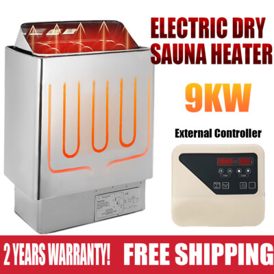 9KW Electric Steam Sauna Heater 460 cu.ft Indoor Room 220V-240V for Spa Shower