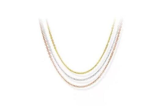 Real 18K Au 750 Gold Necklace for Women O-chain Link 18 Inch - Picture 3 of 7