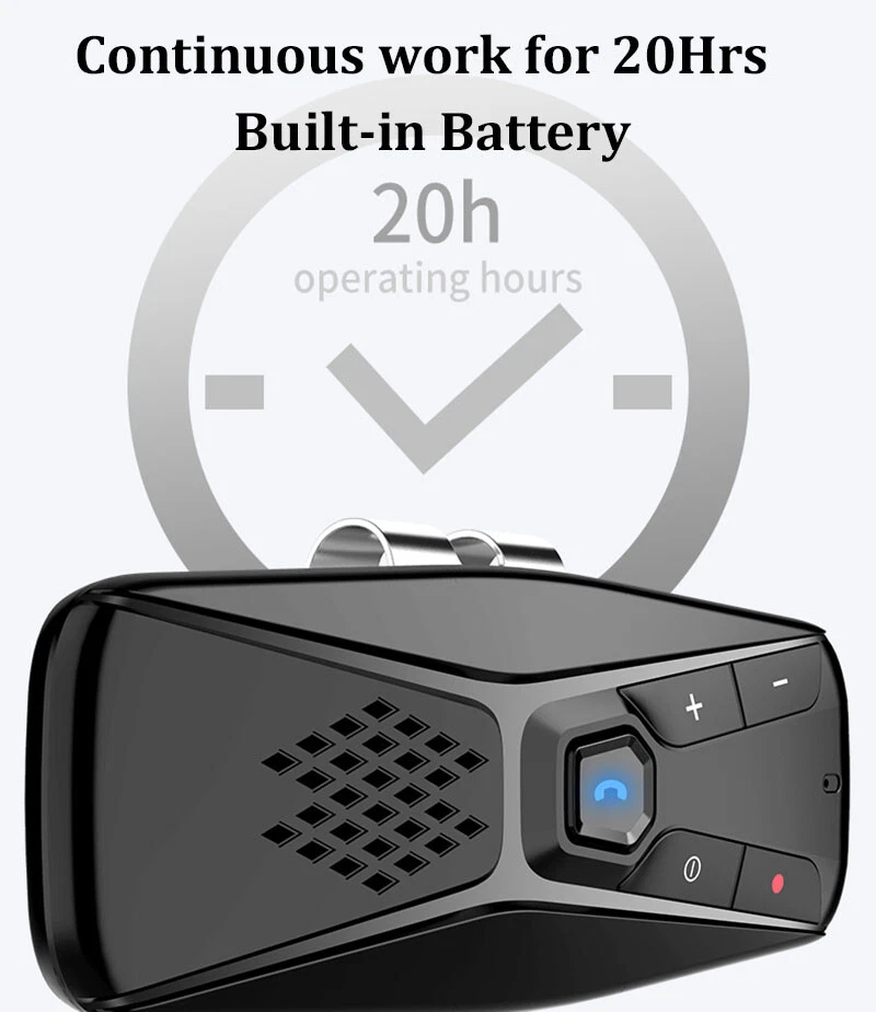 Автомобильный комплект беспроводной Bluetooth 5.0 громкая связь динамик телефон козырек зажим - Изображение 2 из 4