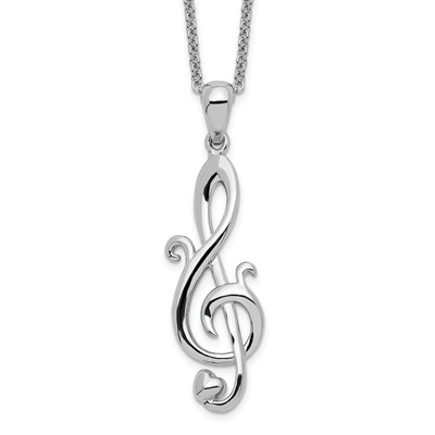 Sentimental Expressions Silver  Love Note 18in Necklace QSX456