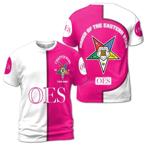 Personalizar Nombre Capítulo Nombre Orden de la Estrella del Este OES Unisex 3D Camiseta - Imagen 8 de 22