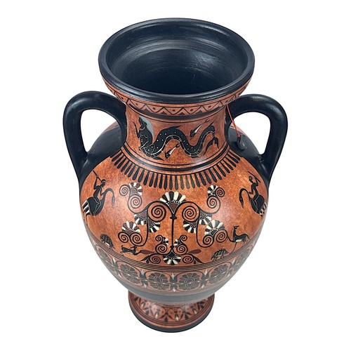 Gott Dionysos mit Satyrn Symposium Amphora Vase antike griechische Keramik - Bild 11 von 11