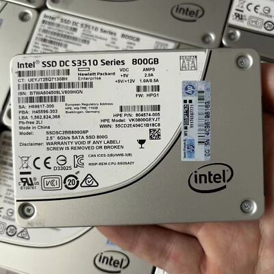INTEL 800GB SSD HP S3510 Series  SSDSC2BB800G6P HPG1 SATA III VK0800GEYJT 6Gb/s