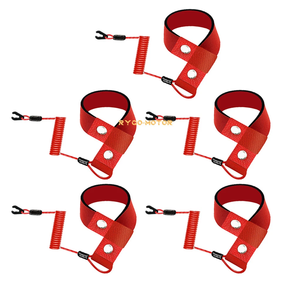 Paquete de 5 cordones de llave de seguridad Stop Kill para Yamaha All Jet Ski WaveRunner WaveVenture Foto 2 de 4
