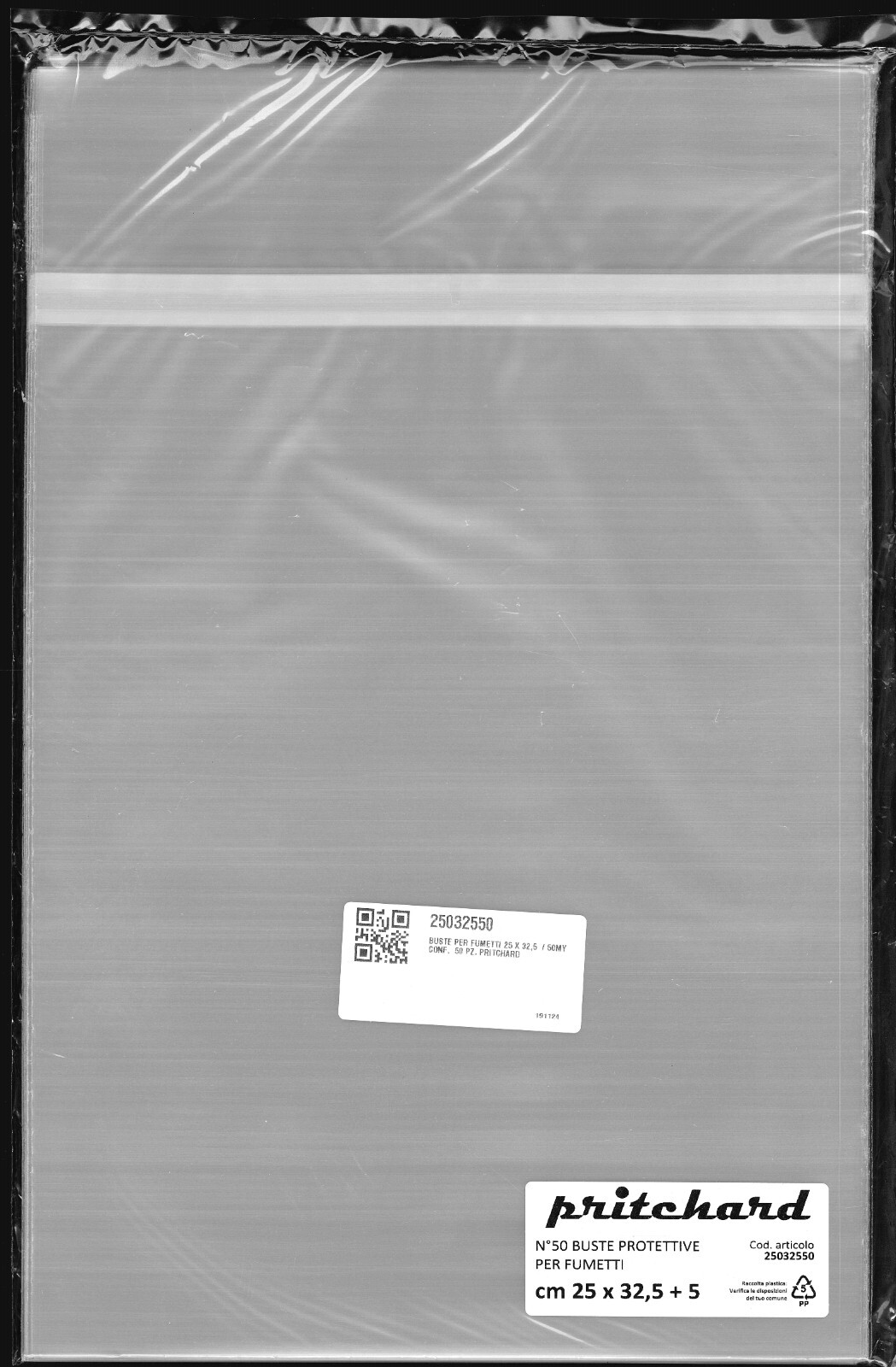 50 Buste Protettive per Fumetti 250×325 mm PRITCHARD™ 25032550