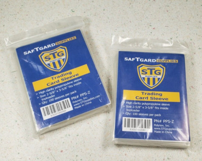 SafTGard STG Supplie Standard Sports Trading Card Soft Clear Sleeve pk 100 X 2