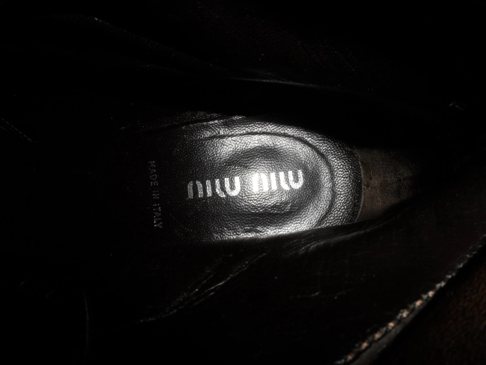 MIU MIU Stivaletti stringati Miu marrone cioccolato in pelle taglia 38B