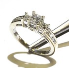 14k white gold .83ct 3-stone princess diamond engagement ring 4.1g ladies 6.5 — photo 6