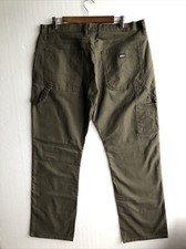 Dickies Duck Canvas Carpenter Jeans Mens 36x32 Olive Green Workwear Straight Leg