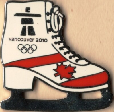 Dated 2010 Vancouver  Canada Olympic Team Ice Skates Games Mark NOC Pin