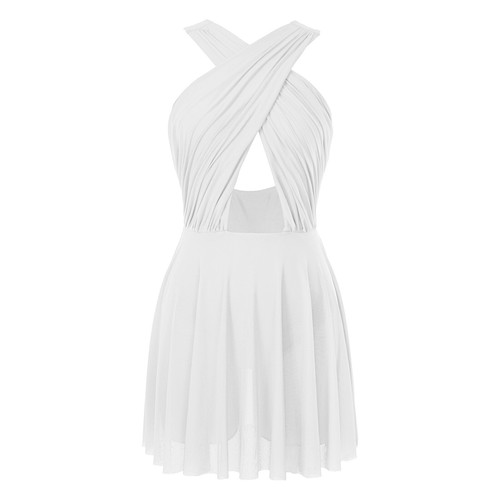Womens Figure Skating Dresses Shiny Dancewear Elegant Lyrical Dance Dress Prom - Picture 42 of 47