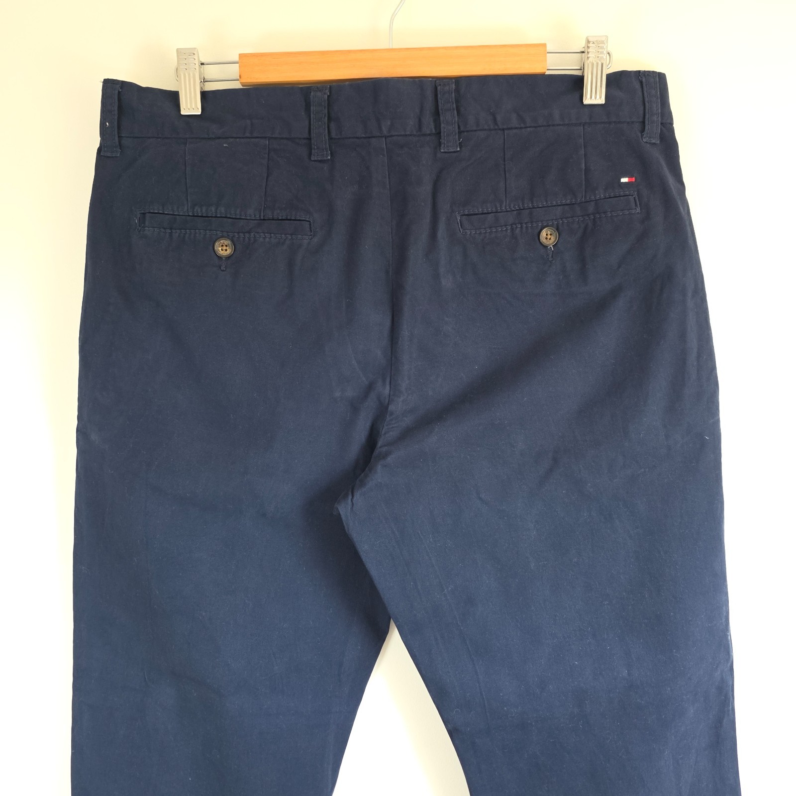 Tommy Hilfiger Chino Trousers W34 L28 Blue Tailored Fit Smart Casual Preppy image 5