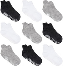 Baby Non Slip Grip Ankle Socks with Non Skid Soles for Infants Toddlers Kids Boy