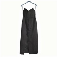 Evening dress, long, high slit, strapless, bodycon, black, nice. Size M