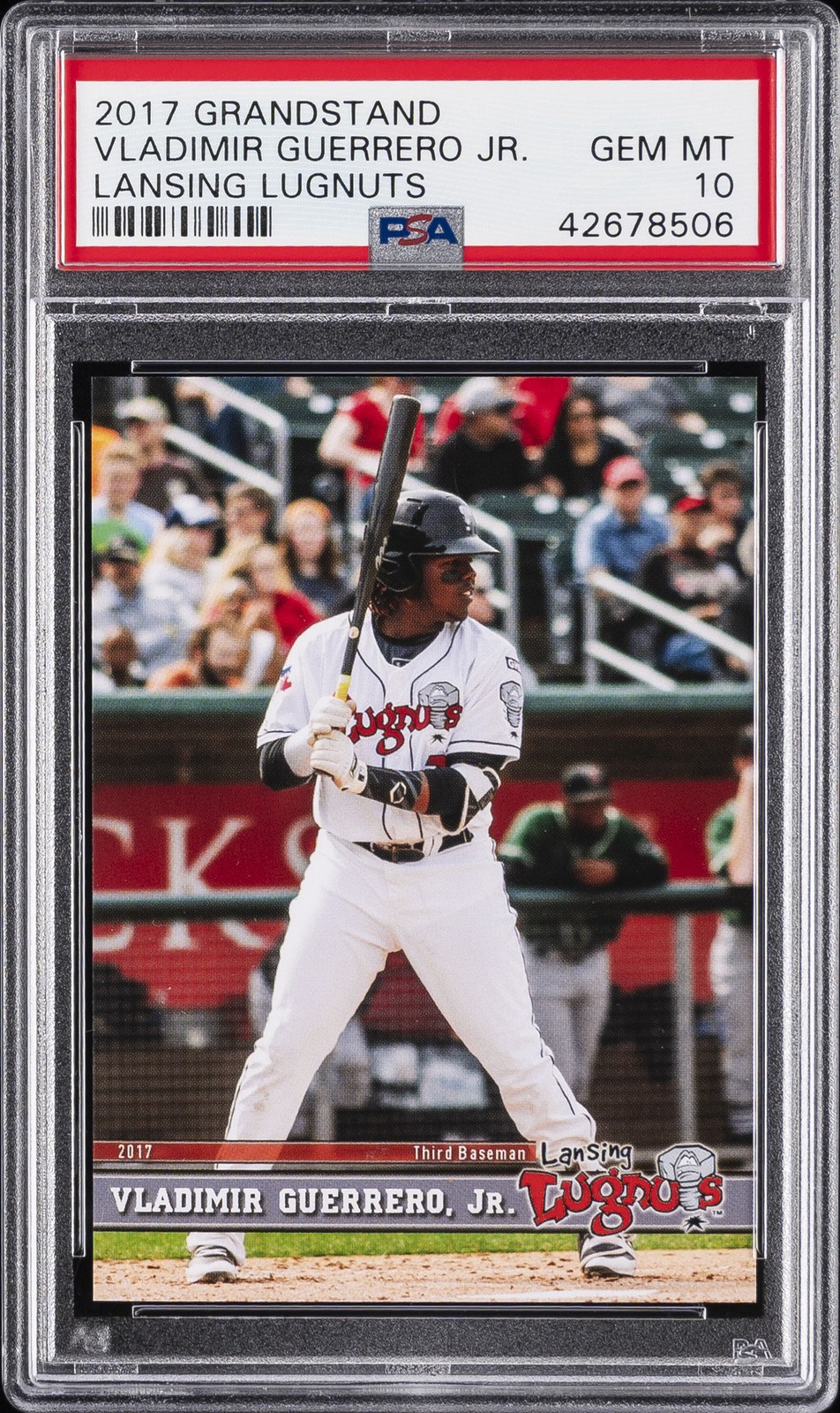 2017 GRANDSTAND LANSING LUGNUTS VLADIMIR GUERRERO JR. PSA 10 view 1