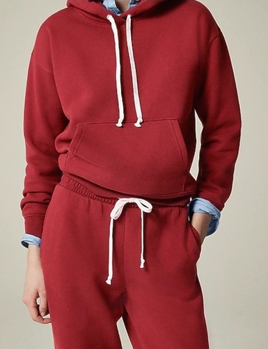 J Crew Heritage Fleece Hoodie Women's Small Red Style BT723 Retail $98 NWT - Picture 3 of 10