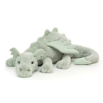 NWT Jellycat Green DraCute Dragon Plush doll tags+dust bag 50CM