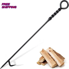 Fire Poker for Fire Pit 40” Twisted Rope Design Fireplace Poker Heavy Duty NEW